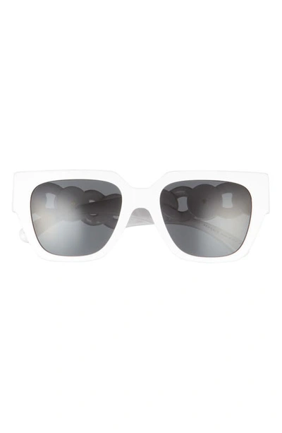 Shop Versace 53mm Square Sunglasses In White/ Dark Grey