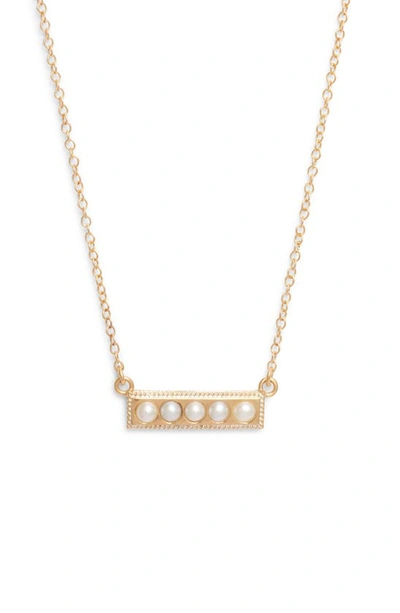 Shop Anna Beck Freshwater Pearl Pendant Necklace In Gold/ White