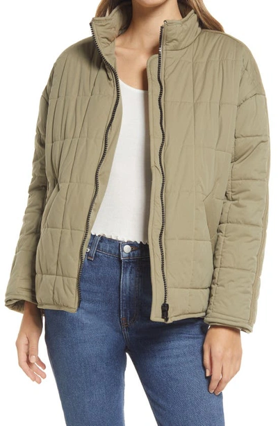Shop Avec Les Filles Oversize Box Water Resistant Quilted Jacket In Rosemary