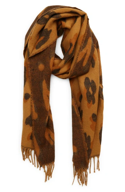 Shop Madewell Painted Leopard Scarf In Toffee