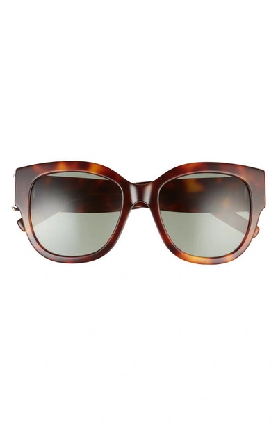 Shop Saint Laurent 56mm Cat Eye Sunglasses In Havana