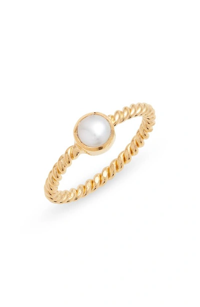 Shop Anna Beck Freshwater Pearl Twisted Ring In Gold/ White