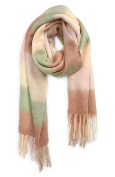 Shop Madewell Brushed Plaid Scarf In Heather Lavender