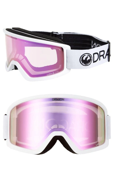 Shop Dragon Dx3 Otg Snow Goggles With Ion Lenses In White/ Pinkion