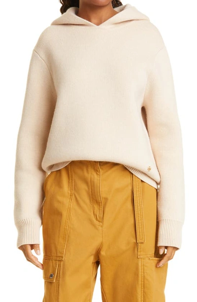 Tory Burch Fine Knit Wool cashmere Hoodie In Beige ModeSens