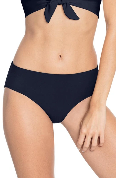 Shop Robin Piccone Ava High Waist Bikini Bottoms In Navy