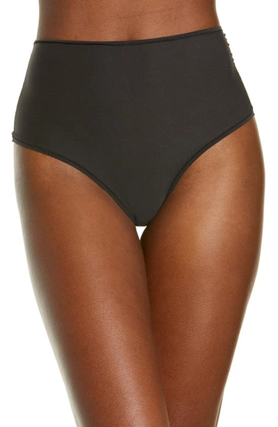 Shop Skims Fits Everybody High Waist Thong In Onyx