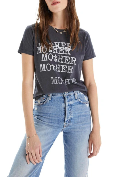 Shop Mother Itty Bitty Goodie Goodie Destroyed Cotton Tee In Typewriter Faded Black