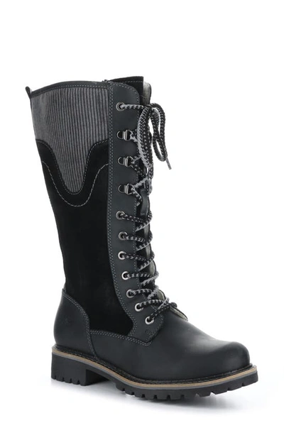 Shop Bos. & Co. Harrison Wool Lined Waterproof Boot In Black/ Grey Saddle