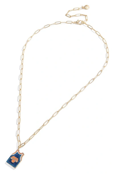 Shop Baublebar New York Knicks Jersey Necklace In Gold