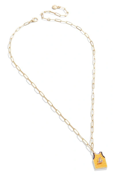 Shop Baublebar Los Angeles Lakers Jersey Necklace In Gold