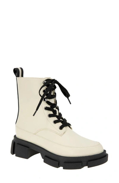 Shop Bcbgeneration Ander Lace-up Combat Boot In Bianca