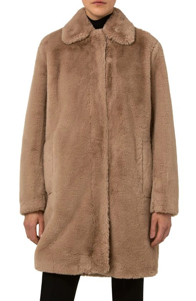 Shop Akris Punto Faux Fur Coat In Beige