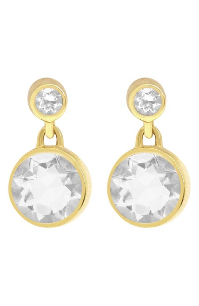 Shop Dean Davidson Signature Droplet Stud Earrings In Crystal Quartz/ Gold