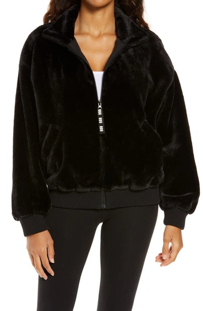 Shop Ugg Laken Plush Fleece Jacket In Black