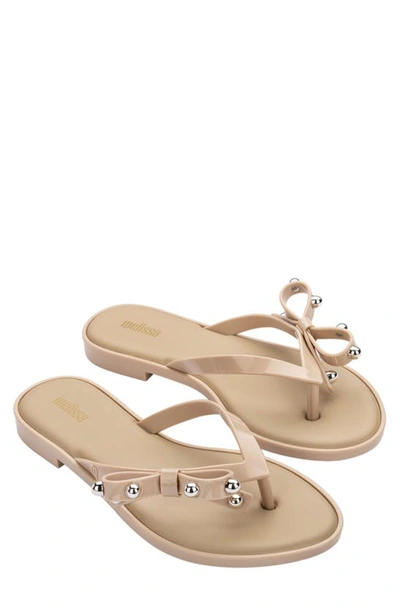 Shop Melissa Slim Ii Water Resistant Flip Flop In Beige