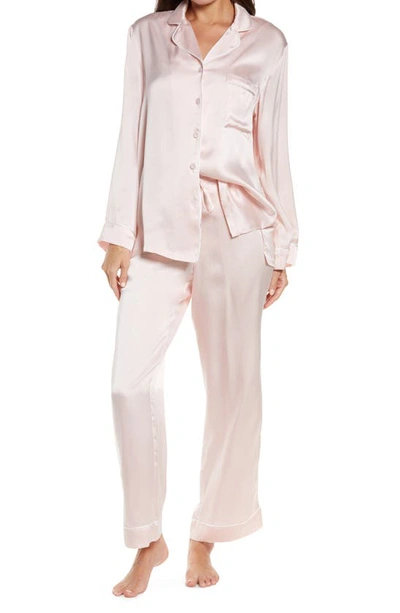 Shop Papinelle Silk Pajamas In Peony Pink