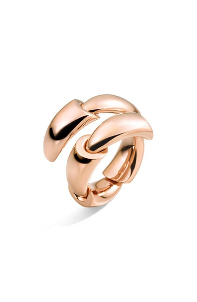 Shop Vhernier Calla Bypass Ring In Pink Gold