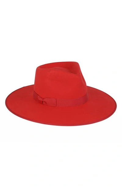 Shop Lack Of Color Ruby Rancher Wool Fedora In Ruby Red