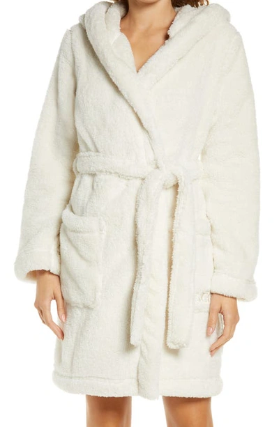 Shop Ugg Aarti Faux Shearling Hooded Robe In Cream