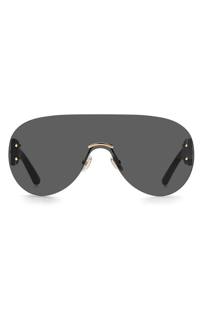 Shop Jimmy Choo Marvins 99mm Shield Sunglasses In Black / Grey