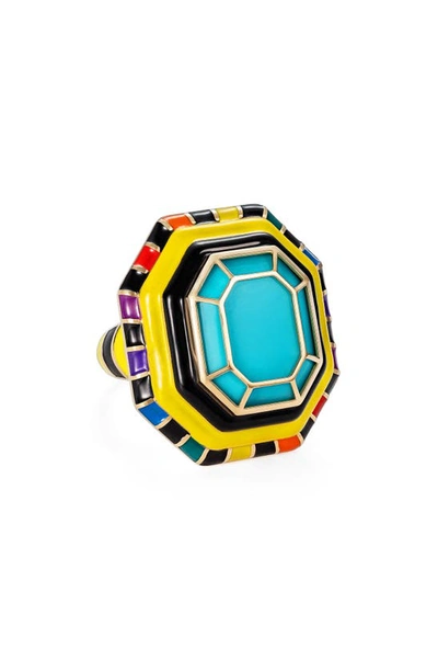 Shop Nevernot Grab 'n' Go Ready To Release Turquoise Ring In Multi Color