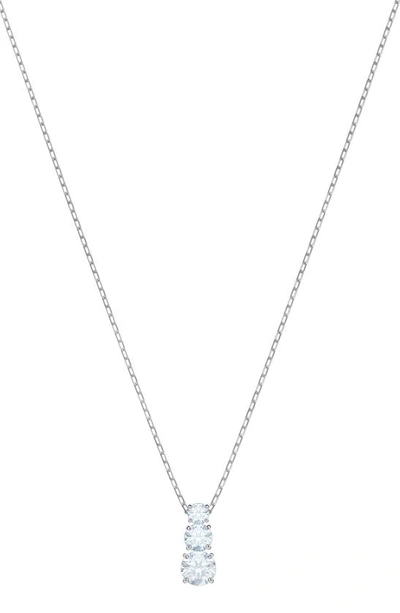 Shop Swarovski Attract Trilogy Pendant Necklace In Clear/ Silver
