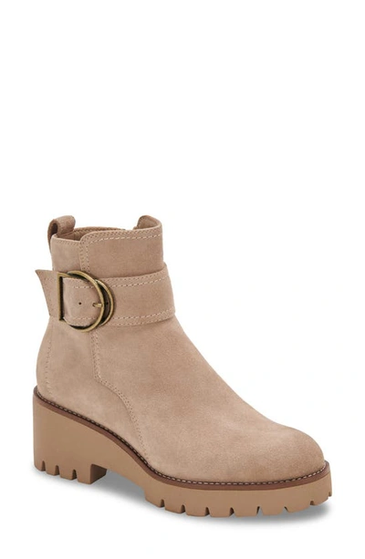 Blondo Dahlia Waterproof Bootie In Sand Suede