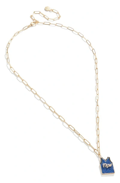 Shop Baublebar Dallas Mavericks Jersey Pendant Necklace In Gold