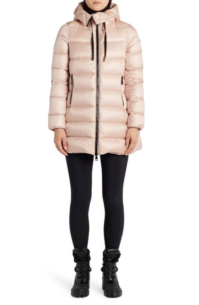 Shop Moncler Suyen Water Resistant Hooded Down Puffer Coat In Pale Pink
