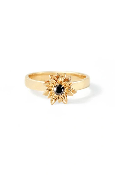 Shop Bernard James Flora Sunflower 14k Gold Ring In Yellow Gold