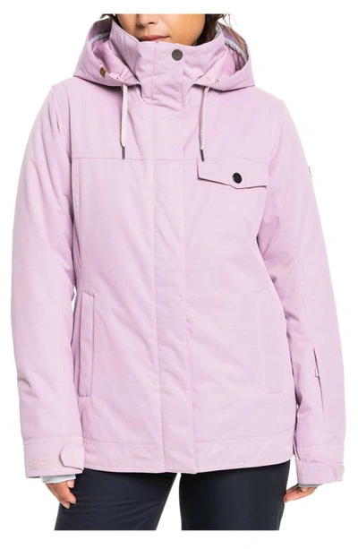 Shop Roxy Billie Hooded Snow Jacket In Dawn Pink