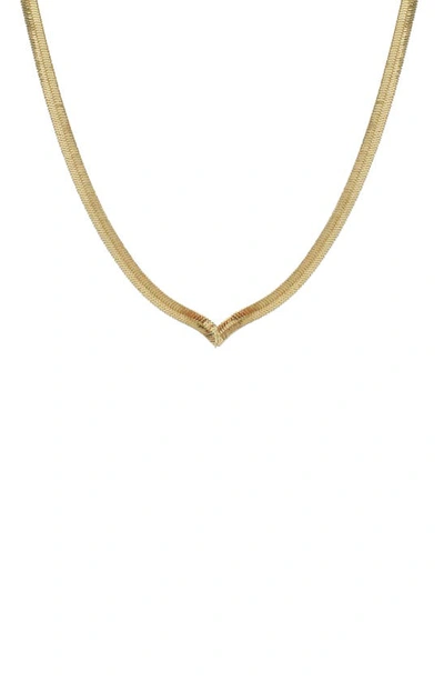 Shop Panacea Chevron Herringbone Chain Necklace In Gold