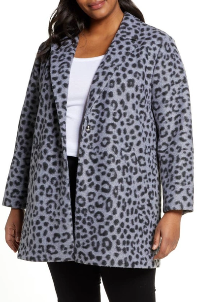 Shop Michael Michael Kors Cheetah Brushed Jacquard Coat In Gunmetal