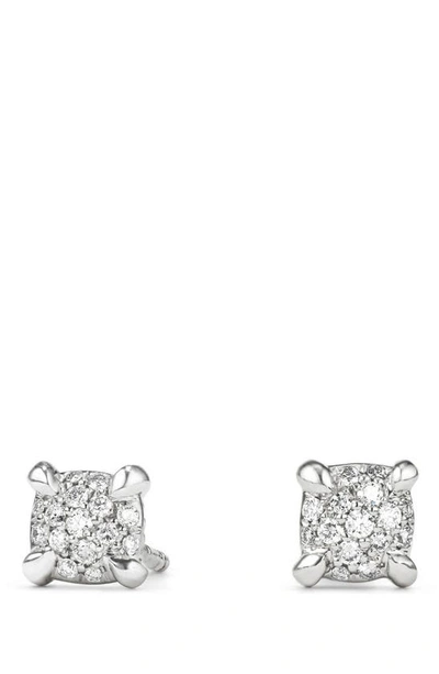 Shop David Yurman Châtelaine Stud Earrings With Diamonds In White Gold/ Diamond