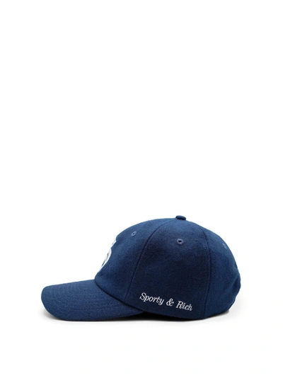 English Logo Wool Baseball Hat In Blue