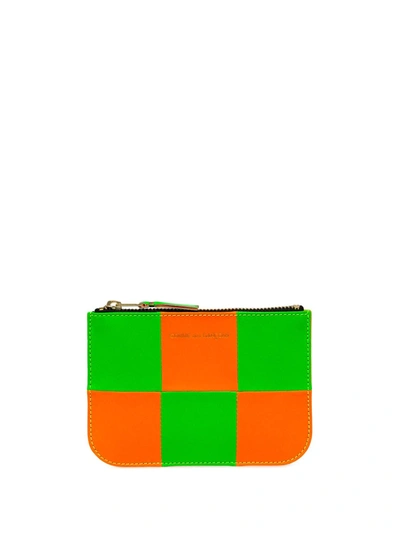 Shop Comme Des Garçons Fluo Square Zipped Pouch In Green