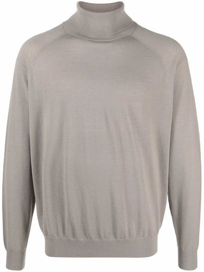 Nanushka Zade Turtleneck Merino Wool Sweater In Grey | ModeSens