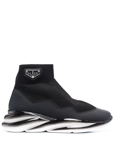 Shop Philipp Plein Skywalker Sock Sneakers In Black