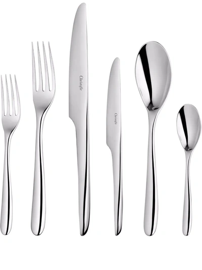 Shop Christofle L'ame De  36 Piece Flatware Cutlery Set In Silver