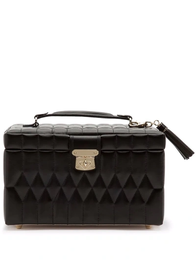 Wolf Medium Caroline Jewellery Case In Black