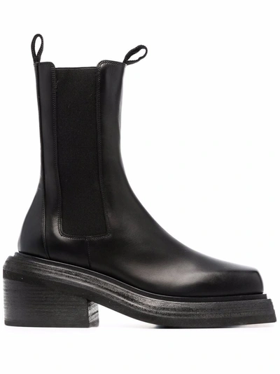 Shop Marsèll Cassetto Square-toe Ankle Boots In Black