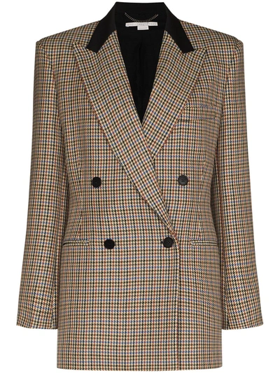 Stella Mccartney Meya Checked Double-breasted Blazer In Neutrals