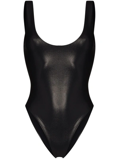 Shop Saint Laurent Scoop-neck Sleeveless Bodysuit In Black
