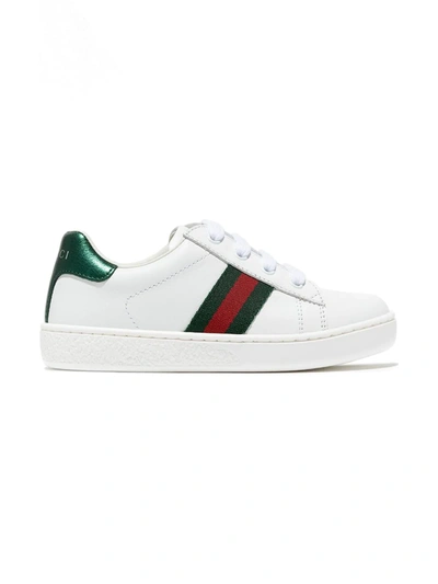 Shop Gucci New Ace Lace-up Sneakers In White