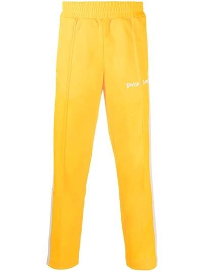 Shop Palm Angels Stripe-detail Track Pants In Yellow