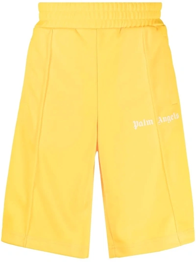 Shop Palm Angels Knee-length Track Shorts In Yellow