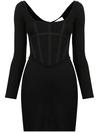 Shop Dion Lee Corset-style Mini Dress In Black