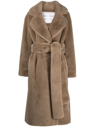 Shop Proenza Schouler White Label Faux Fur Belted Coat In Neutrals