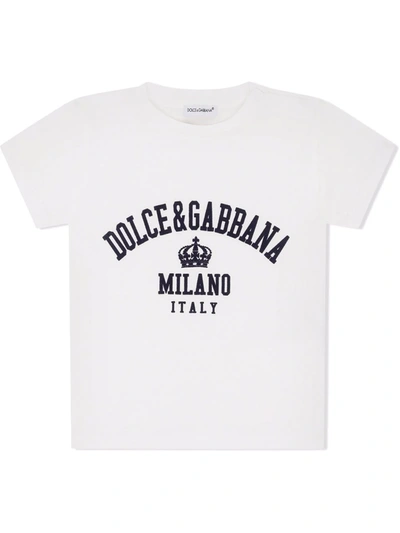 Shop Dolce & Gabbana Logo-print Cotton T-shirt In White